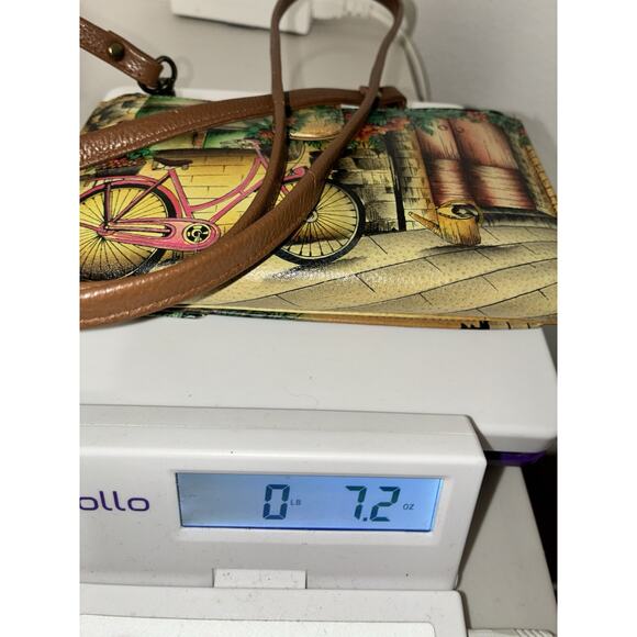 Anushka crossbody Handbag Cell Phone Credit Card Holder Bicycle Garden Print - Picture 11 of 11